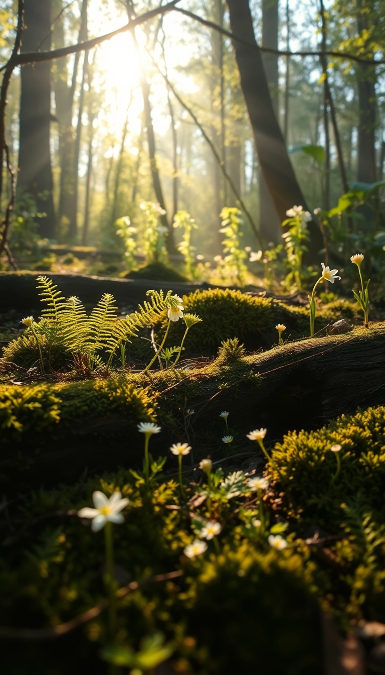 HD iPhone AI Spring Forest Floor Scenic Wallpaper